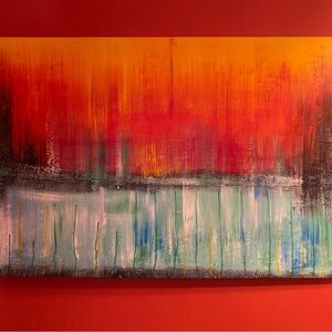 Abstract Red and Orange Canvas Art